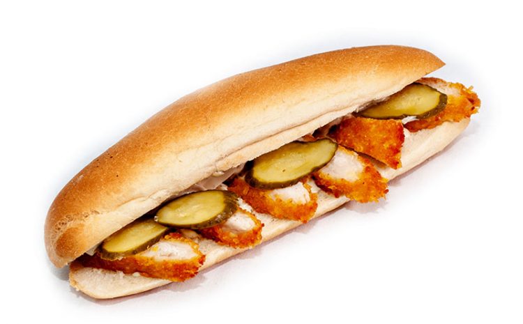 Bagheta cu snitel din piept de pui